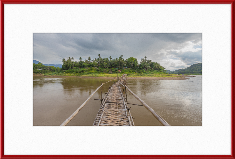 Temporary Wooden Footbridge Leading to the City of Luang Prabang - Great Pictures Framed