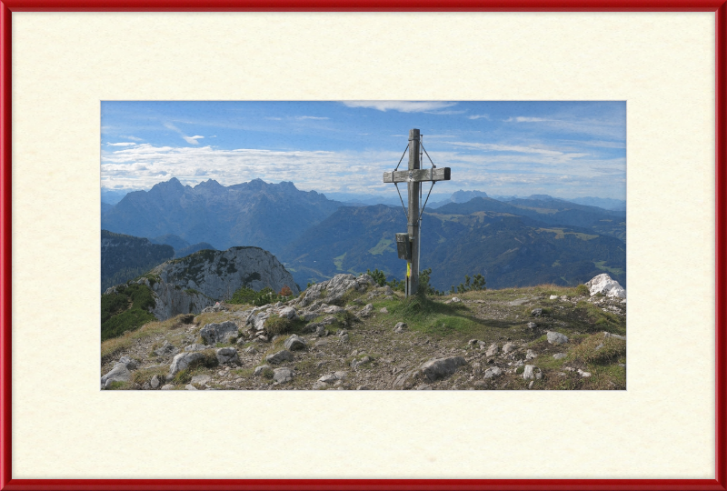 Summit Cross of Großer Weitschartenkopf - Great Pictures Framed