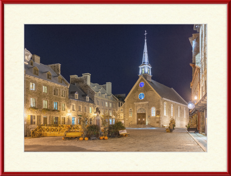 Place Royale at night, Vieux-Québec, Quebec ville, Canada - Great Pictures Framed