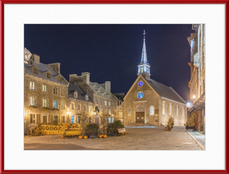 Place Royale at night, Vieux-Québec, Quebec ville, Canada - Great Pictures Framed