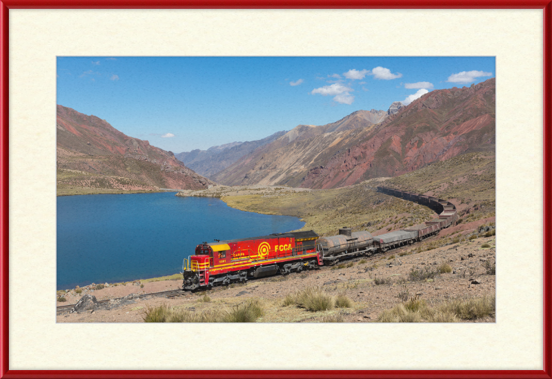 A Train and the Mountainous Terrain of Chinchan - Great Pictures Framed