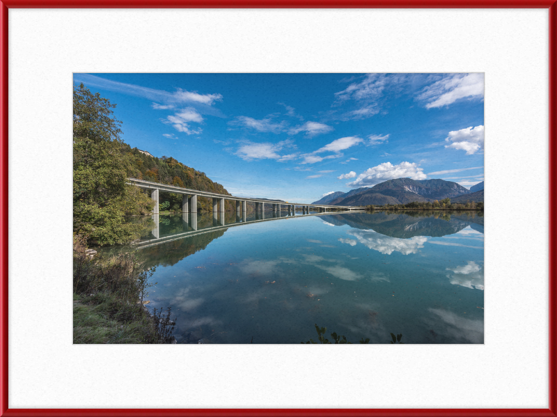 The Drau River Bridge in Köttmannsdorf - Great Pictures Framed