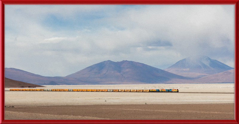 Train Crossing the Ascotán Salt Flat - Great Pictures Framed