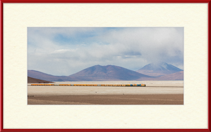 Train Crossing the Ascotán Salt Flat - Great Pictures Framed