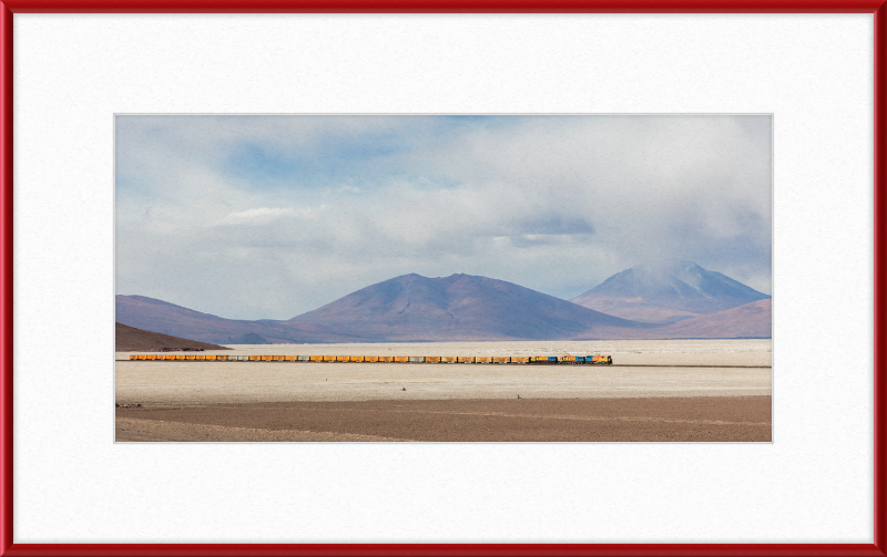 Train Crossing the Ascotán Salt Flat - Great Pictures Framed