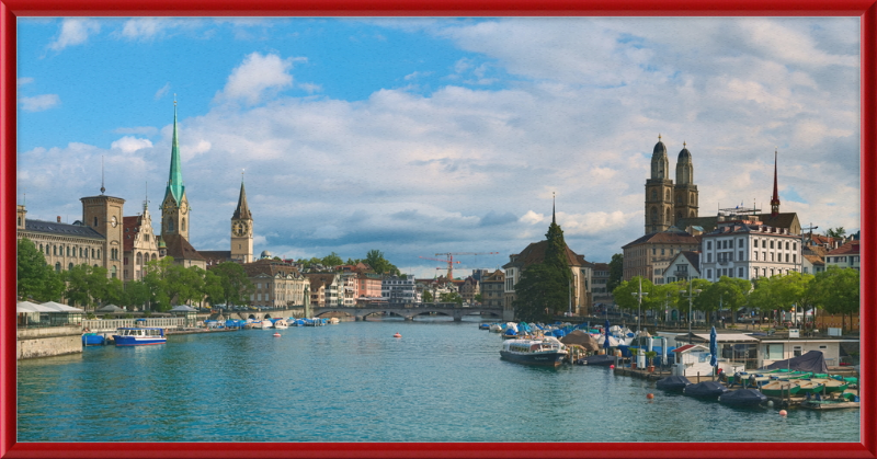 Zürich view Quaibrücke - Great Pictures Framed