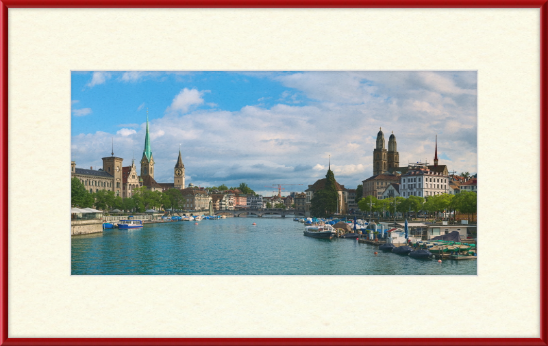Zürich view Quaibrücke - Great Pictures Framed