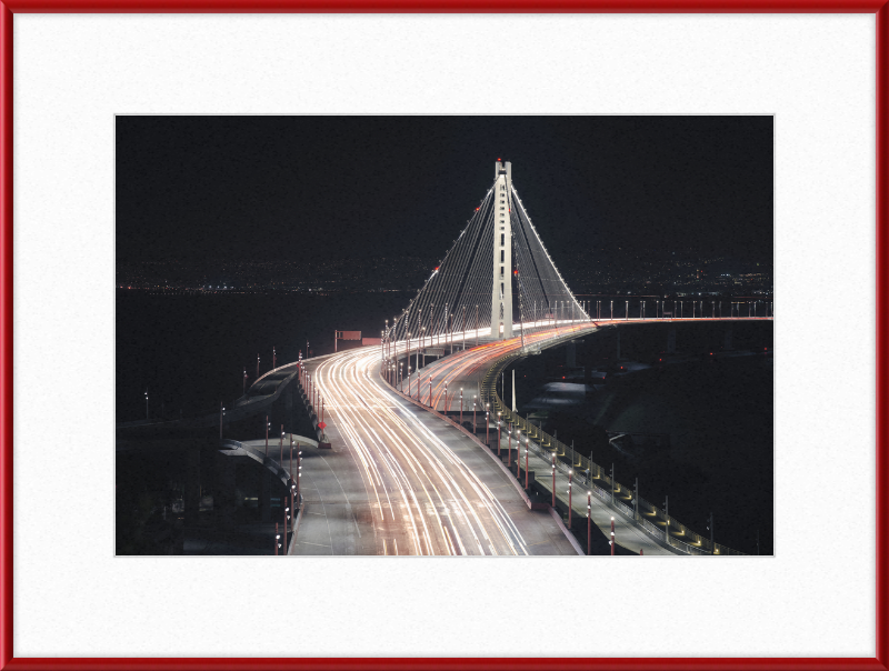 Eastern Span of the San Francisco Oakland Bay Bridge at Night - Great Pictures Framed