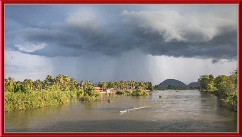 Stormy Mekong Sunset in Si Phan Don - Great Pictures Framed