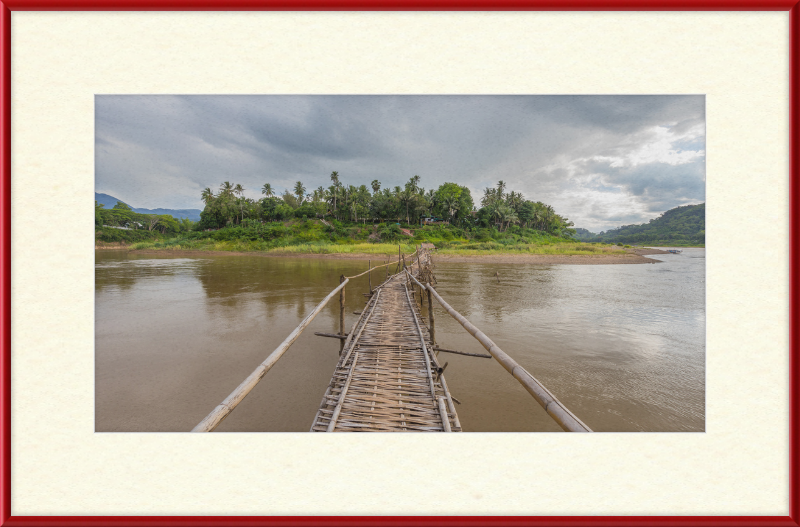 Temporary Wooden Footbridge Leading to the City of Luang Prabang - Great Pictures Framed