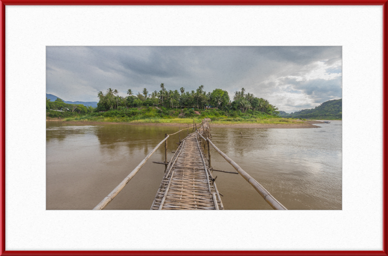 Temporary Wooden Footbridge Leading to the City of Luang Prabang - Great Pictures Framed