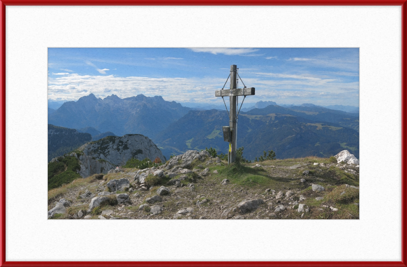 Summit Cross of Großer Weitschartenkopf - Great Pictures Framed