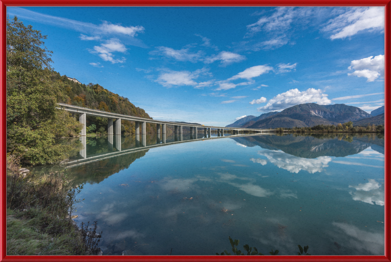 The Drau River Bridge in Köttmannsdorf - Great Pictures Framed