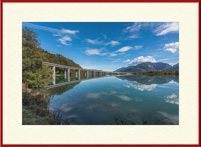The Drau River Bridge in Köttmannsdorf - Great Pictures Framed
