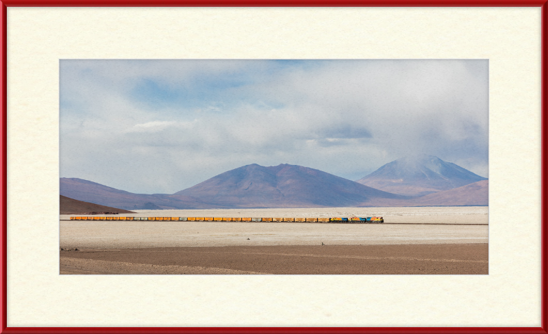 Train Crossing the Ascotán Salt Flat - Great Pictures Framed