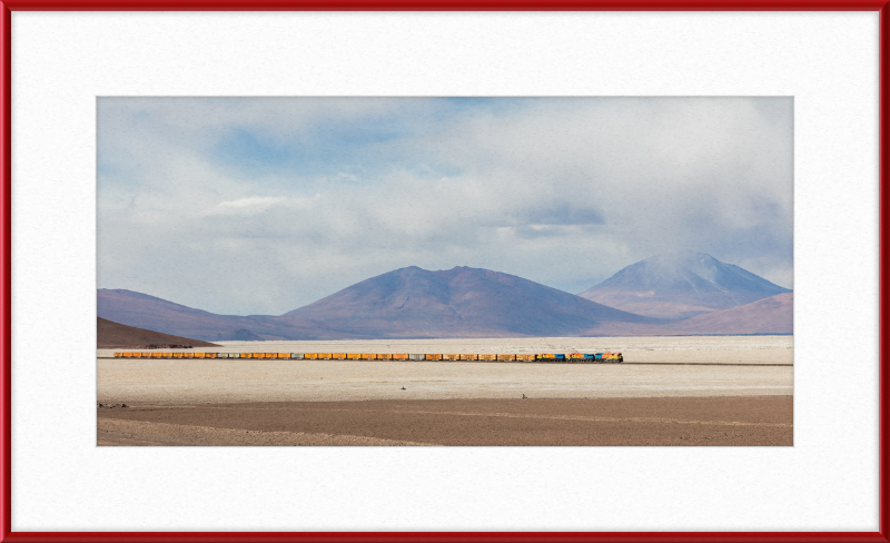 Train Crossing the Ascotán Salt Flat - Great Pictures Framed