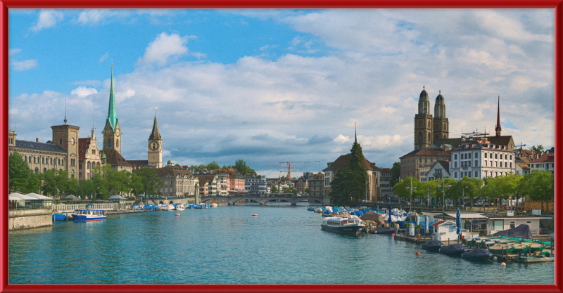 Zürich view Quaibrücke - Great Pictures Framed