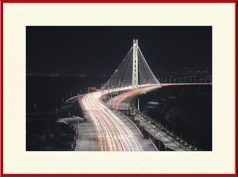 Eastern Span of the San Francisco Oakland Bay Bridge at Night - Great Pictures Framed