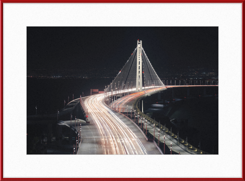 Eastern Span of the San Francisco Oakland Bay Bridge at Night - Great Pictures Framed