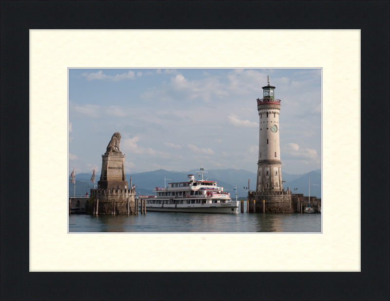 Lindau Harbor Lake Constance MS Schwaben - Great Pictures Framed