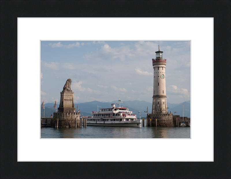Lindau Harbor Lake Constance MS Schwaben - Great Pictures Framed