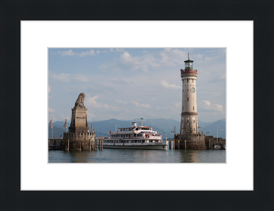 Lindau Harbor Lake Constance MS Schwaben - Great Pictures Framed