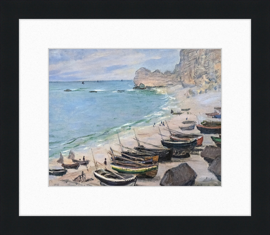 Boats on the Beach at Etretat - Great Pictures Framed