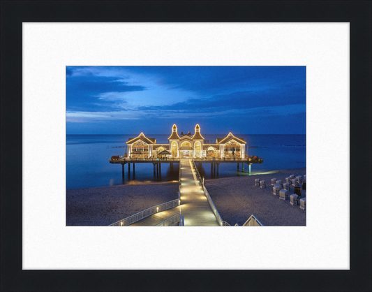 Seebrücke Sellin in the Evening - Great Pictures Framed