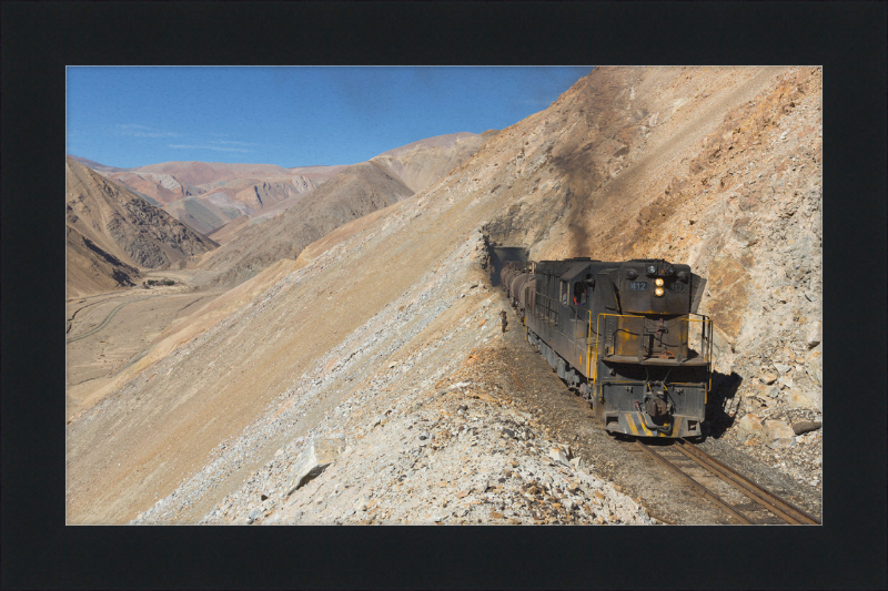 A Train on the Side of a Chilean Mountain - Great Pictures Framed