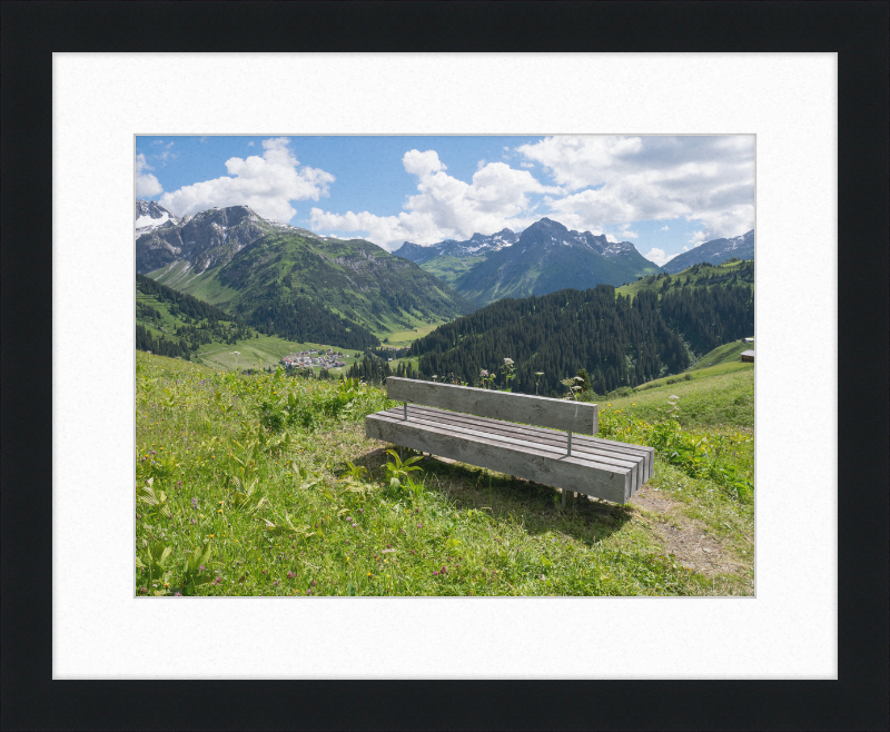 Lech - Bürstegg - Sitzbank - Great Pictures Framed