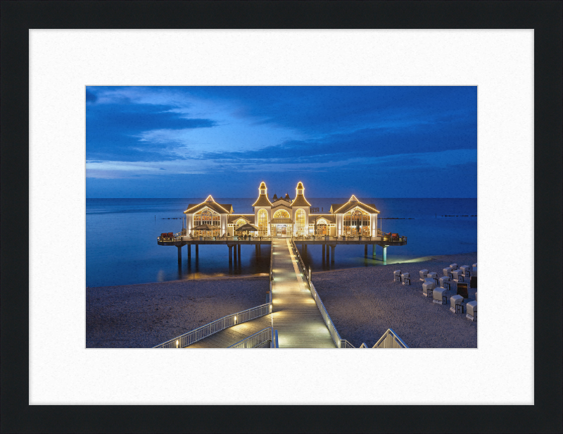 Seebrücke Sellin in the Evening - Great Pictures Framed