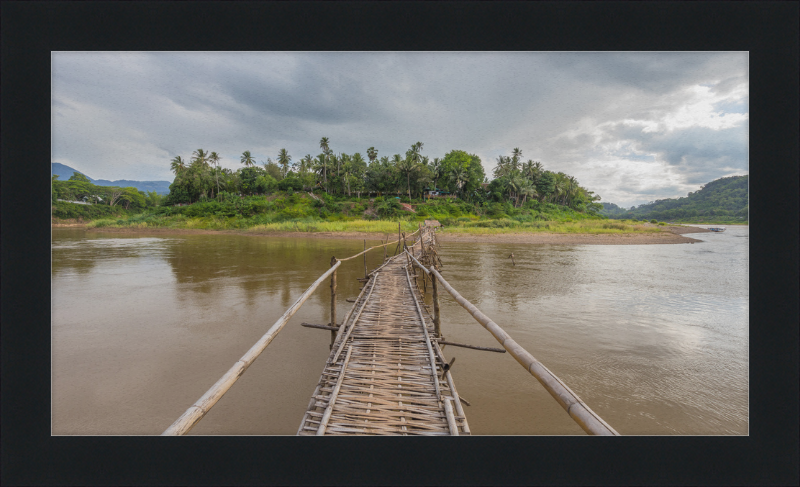 Temporary Wooden Footbridge Leading to the City of Luang Prabang - Great Pictures Framed