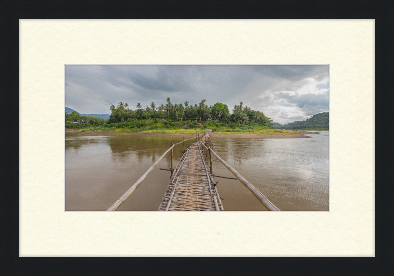 Temporary Wooden Footbridge Leading to the City of Luang Prabang - Great Pictures Framed