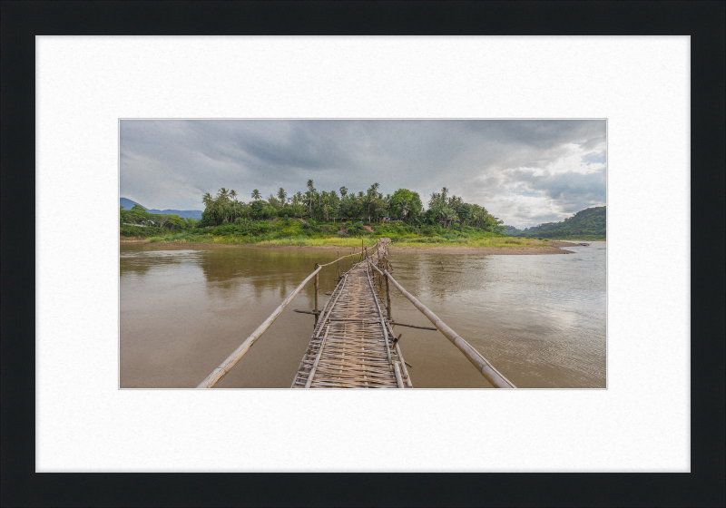 Temporary Wooden Footbridge Leading to the City of Luang Prabang - Great Pictures Framed