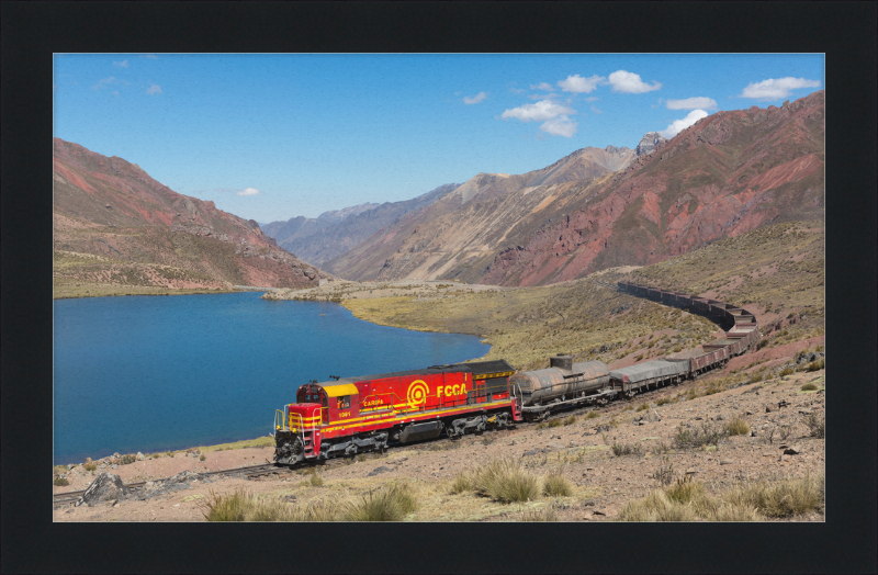 A Train and the Mountainous Terrain of Chinchan - Great Pictures Framed