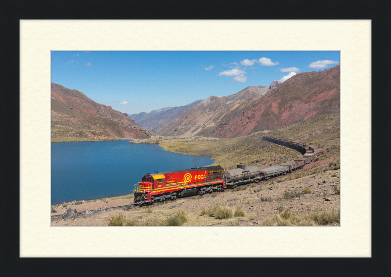 A Train and the Mountainous Terrain of Chinchan - Great Pictures Framed