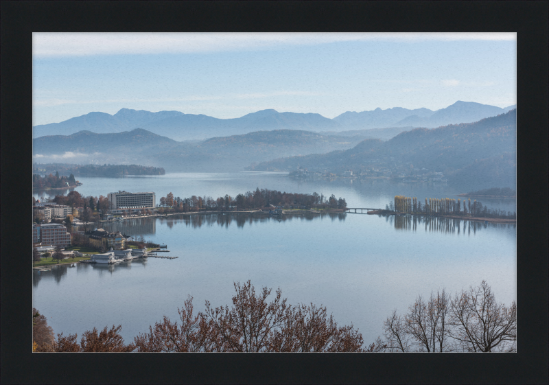 Pörtschach Gloriette-Blick auf Wörther See und Blumeninsel - Great Pictures Framed