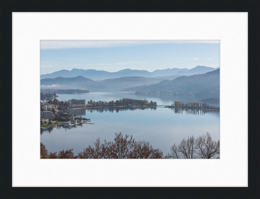 Pörtschach Gloriette-Blick auf Wörther See und Blumeninsel - Great Pictures Framed
