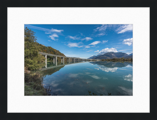 The Drau River Bridge in Köttmannsdorf - Great Pictures Framed