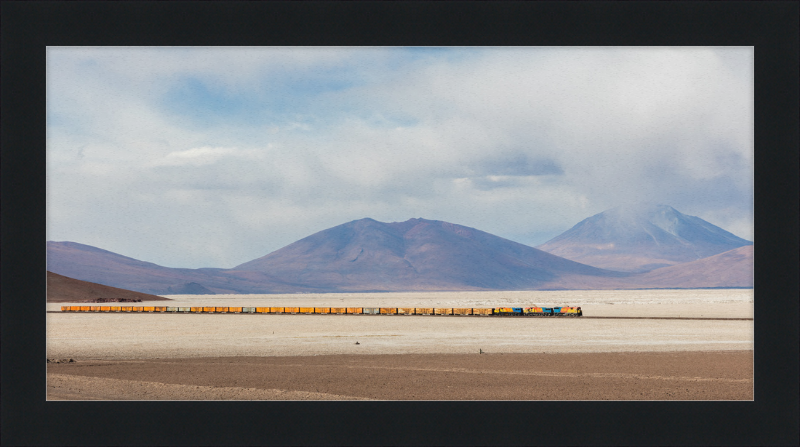 Train Crossing the Ascotán Salt Flat - Great Pictures Framed