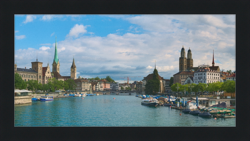 Zürich view Quaibrücke - Great Pictures Framed