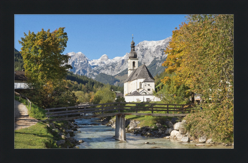 Church of Ramsau with the Wagendrischelhorn - Great Pictures Framed