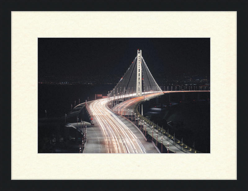 Eastern Span of the San Francisco Oakland Bay Bridge at Night - Great Pictures Framed