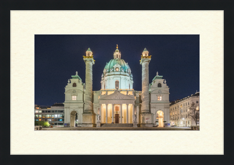 Iglesia de San Carlos Borromeo, Vienna - Great Pictures Framed