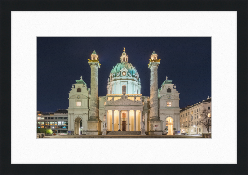 Iglesia de San Carlos Borromeo, Vienna - Great Pictures Framed