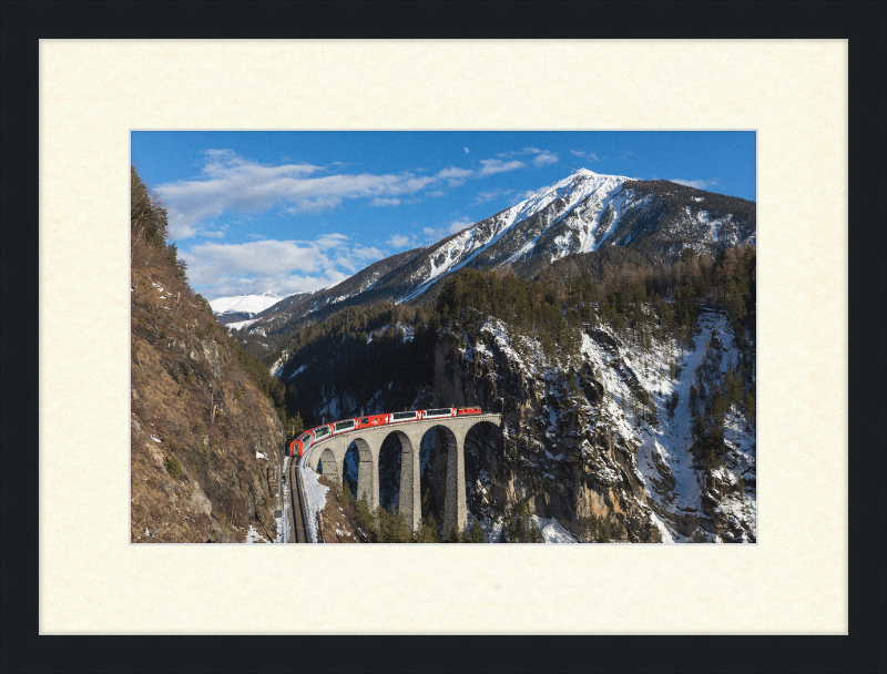 An Electric Train on Landwasser Viaduct - Great Pictures Framed