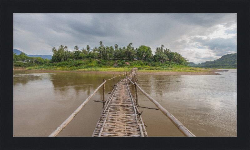 Temporary Wooden Footbridge Leading to the City of Luang Prabang - Great Pictures Framed