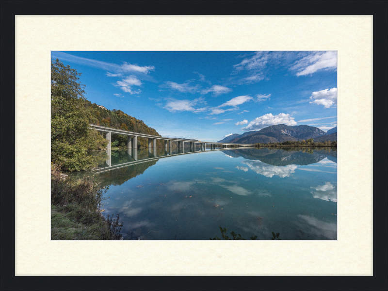 The Drau River Bridge in Köttmannsdorf - Great Pictures Framed