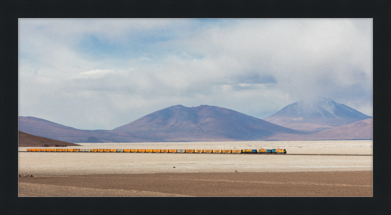 Train Crossing the Ascotán Salt Flat - Great Pictures Framed