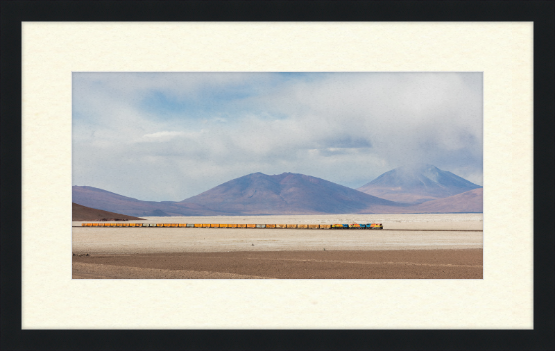 Train Crossing the Ascotán Salt Flat - Great Pictures Framed